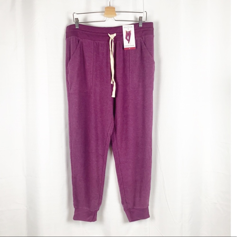 WILDFOX Jogger Super Soft Cozy Knit Magenta Purple XL